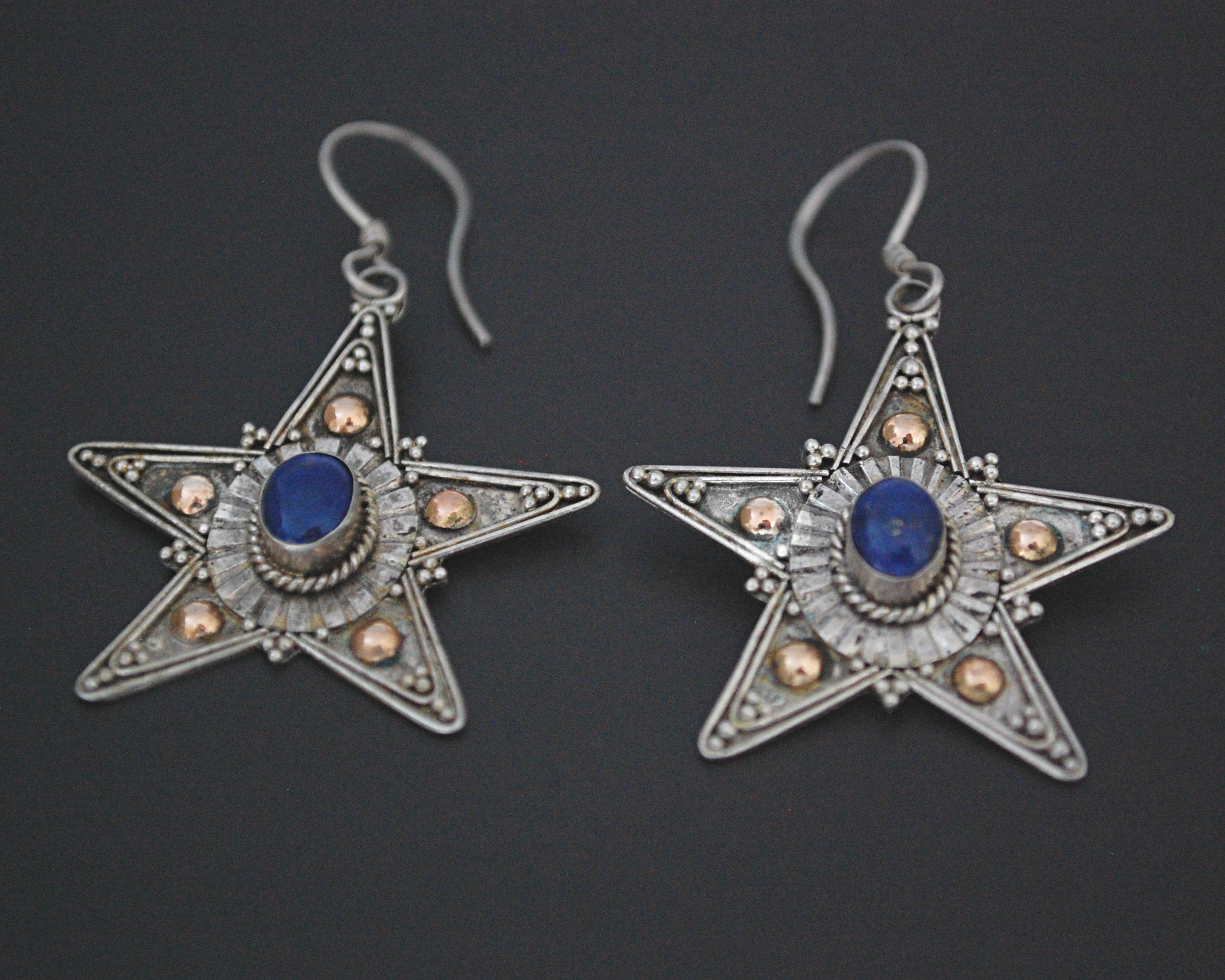Lapis Lazuli Star Earrings from Bali
