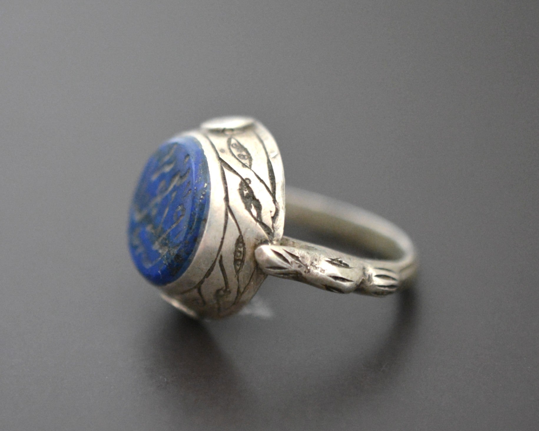 Afghani Lapis Lazuli Intaglio Ring  - Size 9