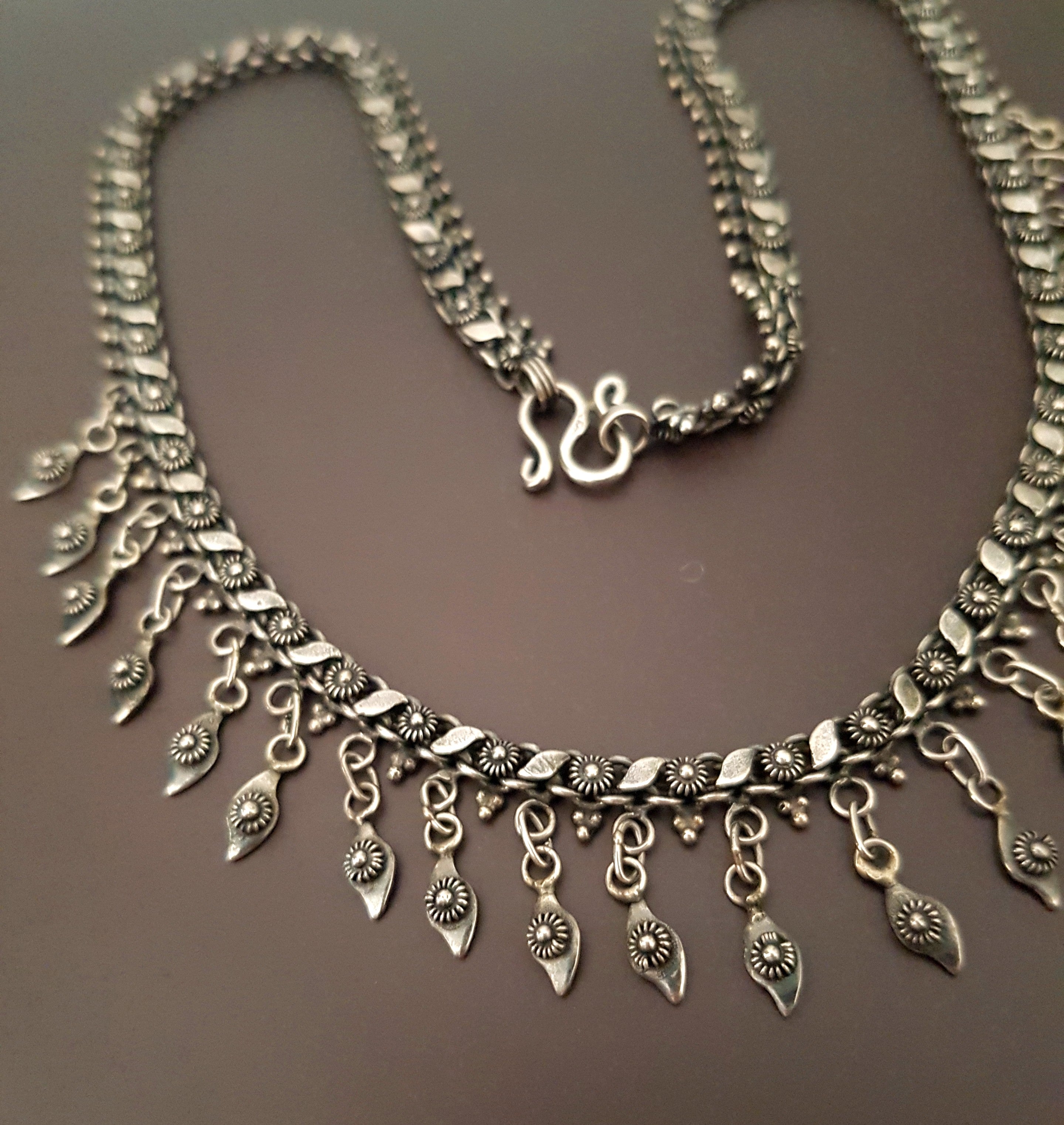 Ethnic Indian Silver Choker Necklace