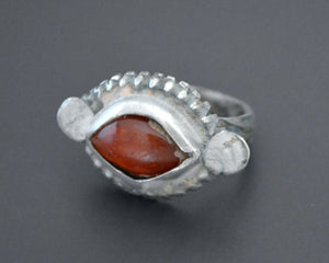 Vintage Afghani Evil Eye Carnelian Ring - Size 7.25
