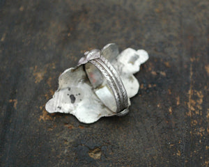 Tribal Afghani Silver Ring - Size 7.25