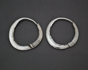 Antique Afghani Hoop Earrings - Flatened