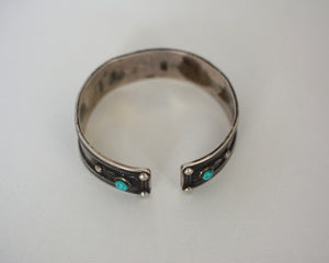 Nepali Mantra Turquoise Cuff Bracelet
