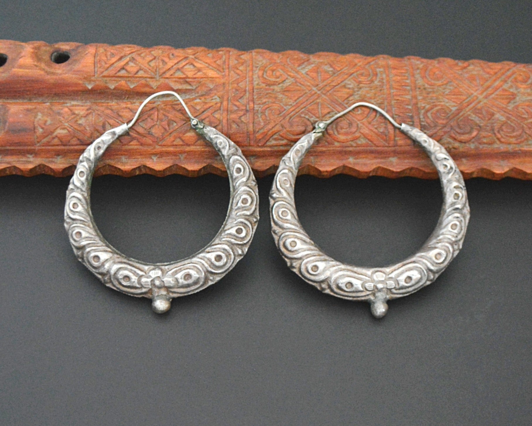 Nepali Repoussee Hoop Earrings - XL