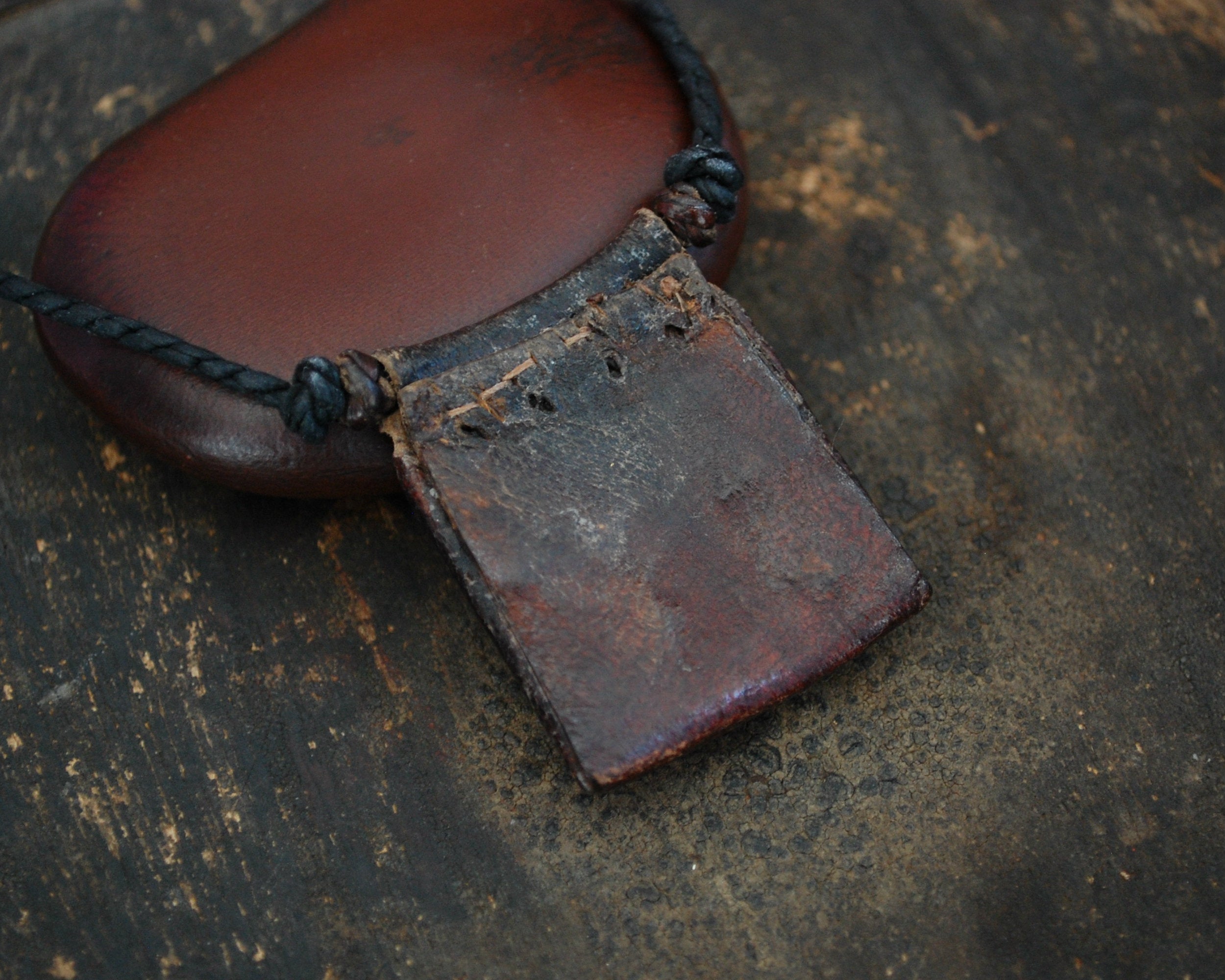 Tuareg Leather Talisman Pendant Necklace with Seal of Solomon