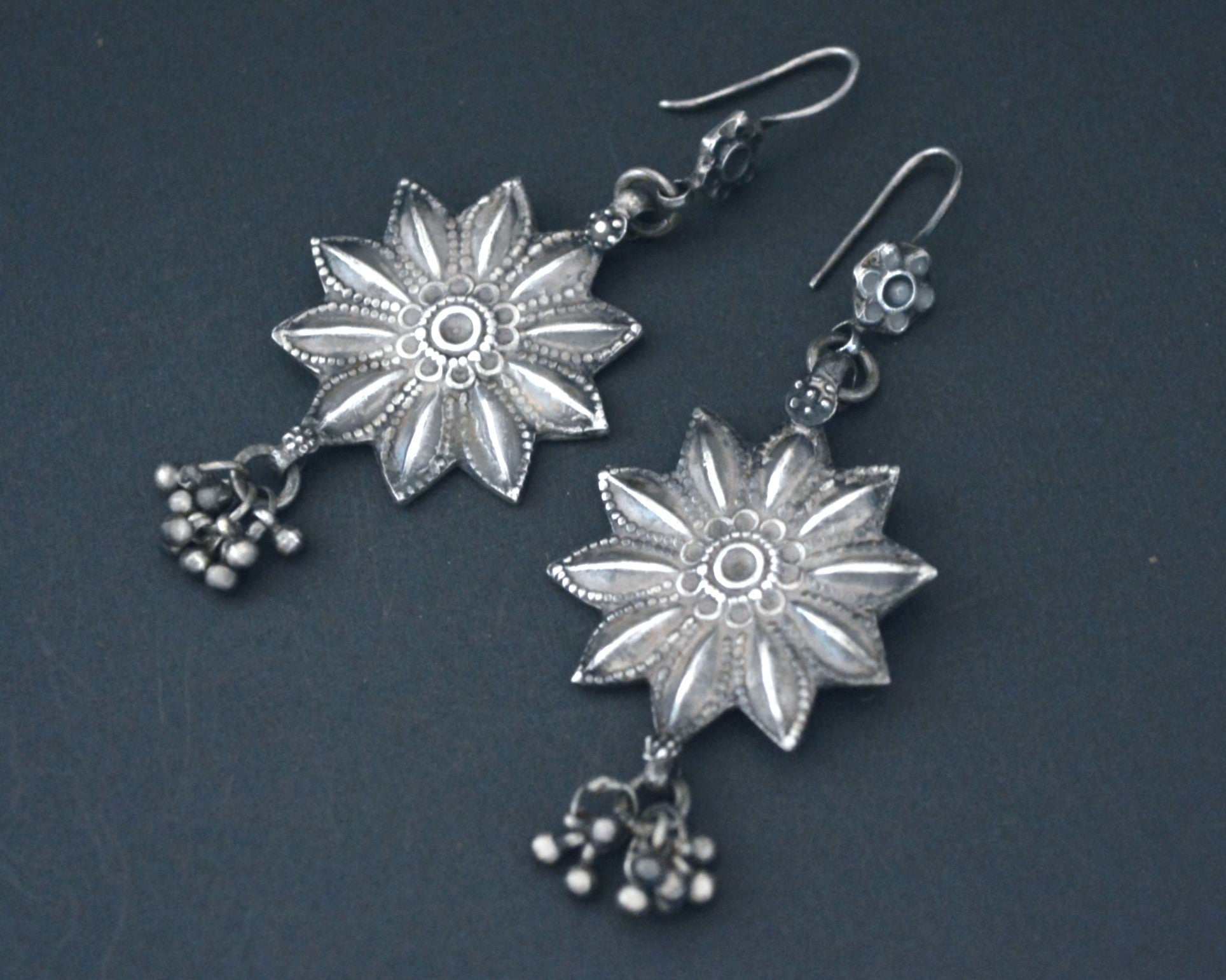 Rajasthani Flower Earrings with Bells