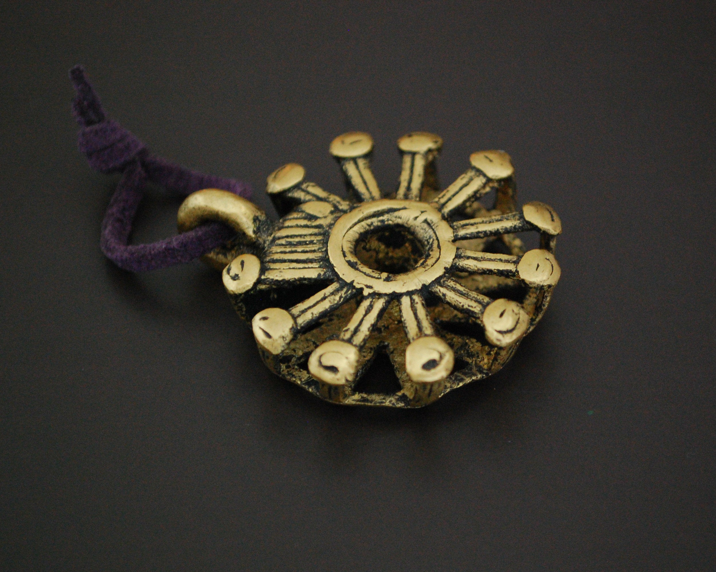 Dogon Sun Bronze Pendant from Mali