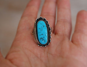 Native American Navajo Turquoise Ring - Size 9