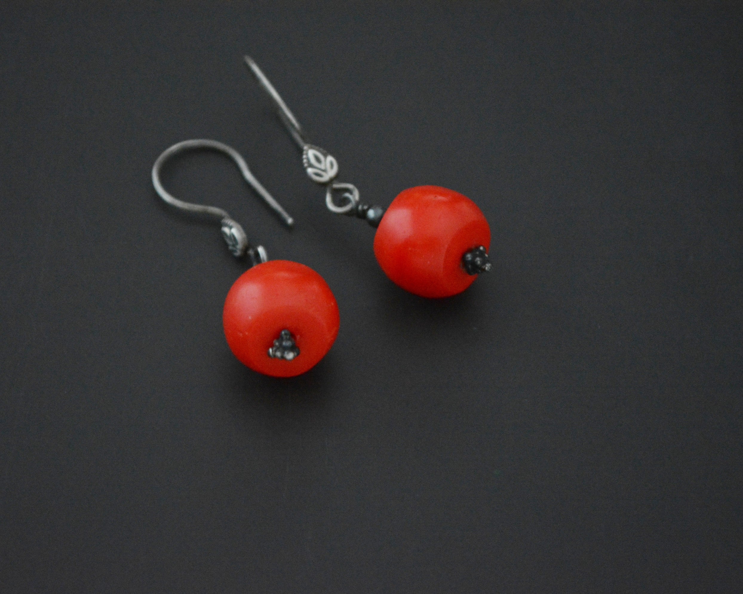 Ethnic Coral Dangle Earrings