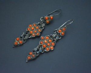 Ethnic Coral Earrings from Nepal