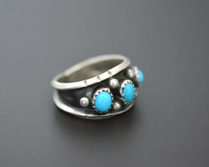 Zuni Turquoise Band Ring - Size 8 - Signed