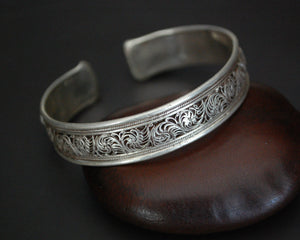 Nepali Turquoise Cuff Bracelet with Filigree Work