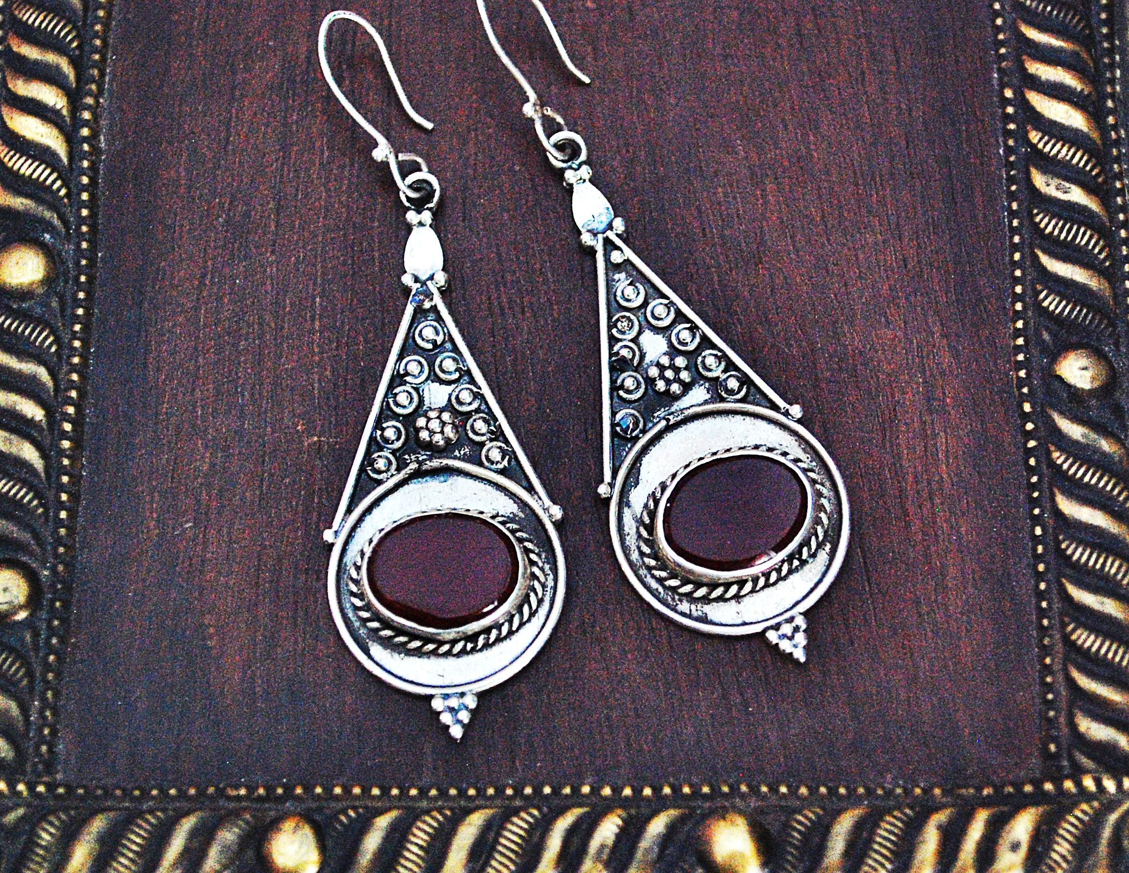 Ethnic Carnelian Earrings from India