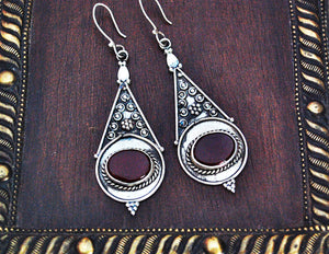 Ethnic Carnelian Earrings from India