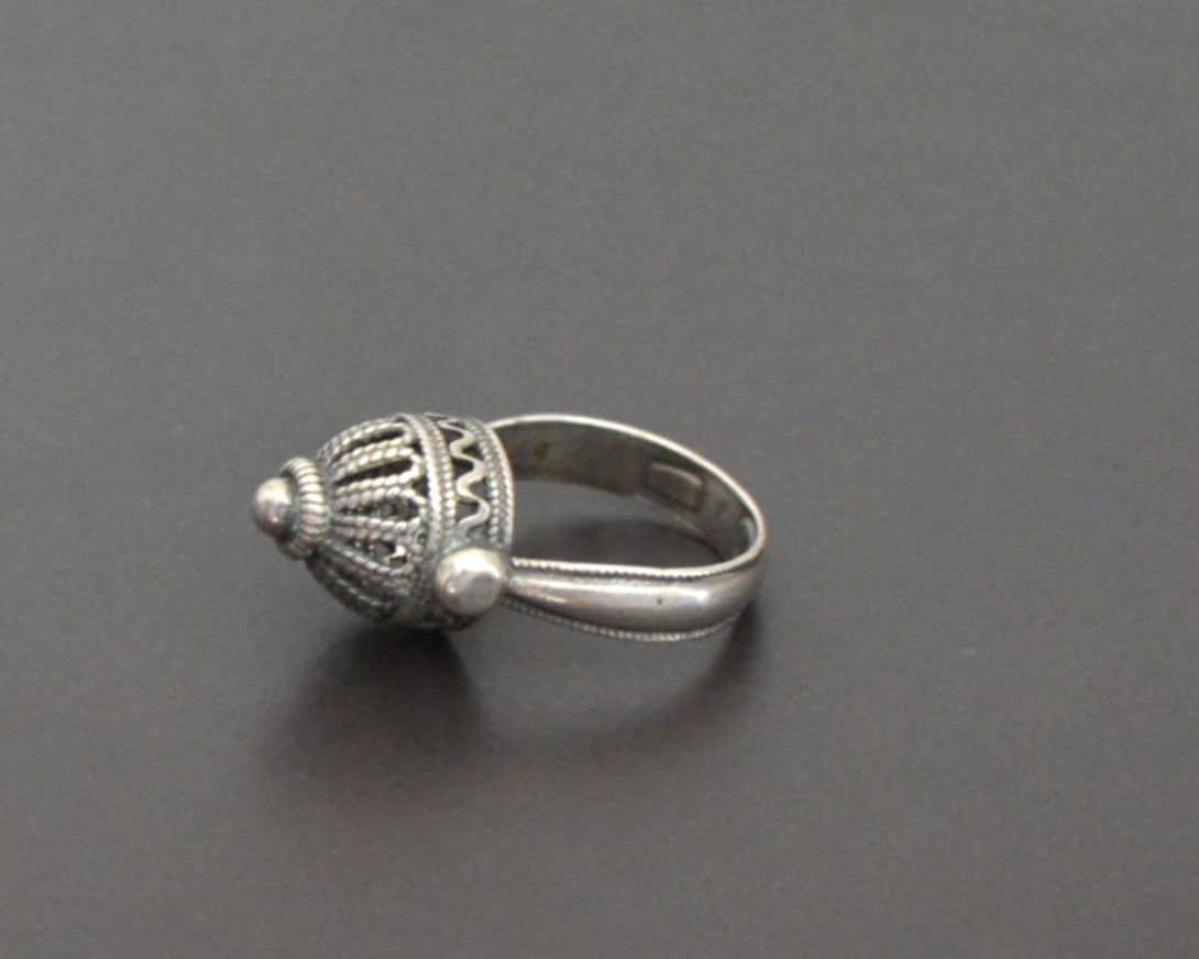 Yemeni Silver Filigree Ring - Size 5.75