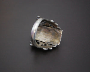 Nepali Coral Saddle Ring - Size 7.5