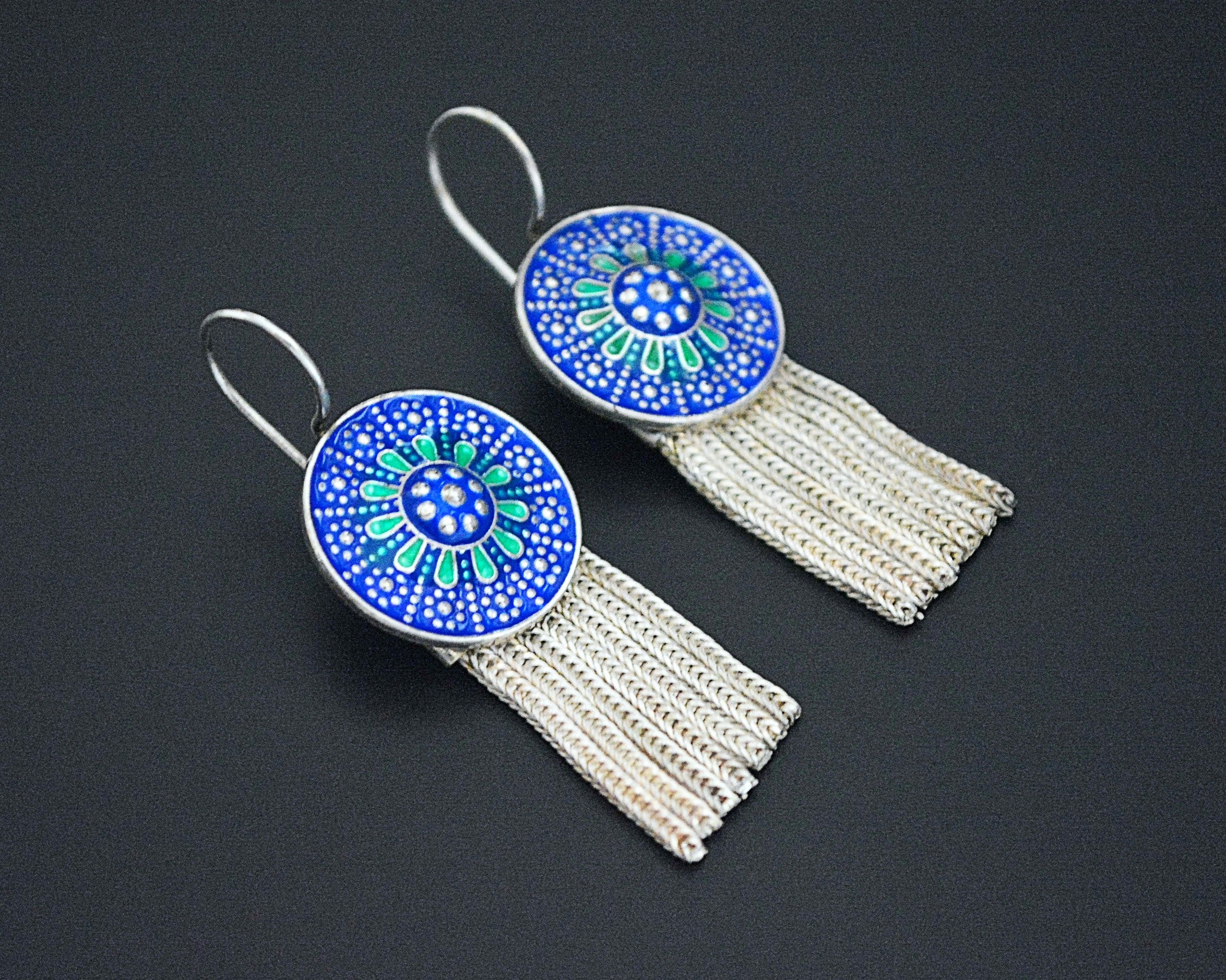 Turkish Enamel Tassel Earrings