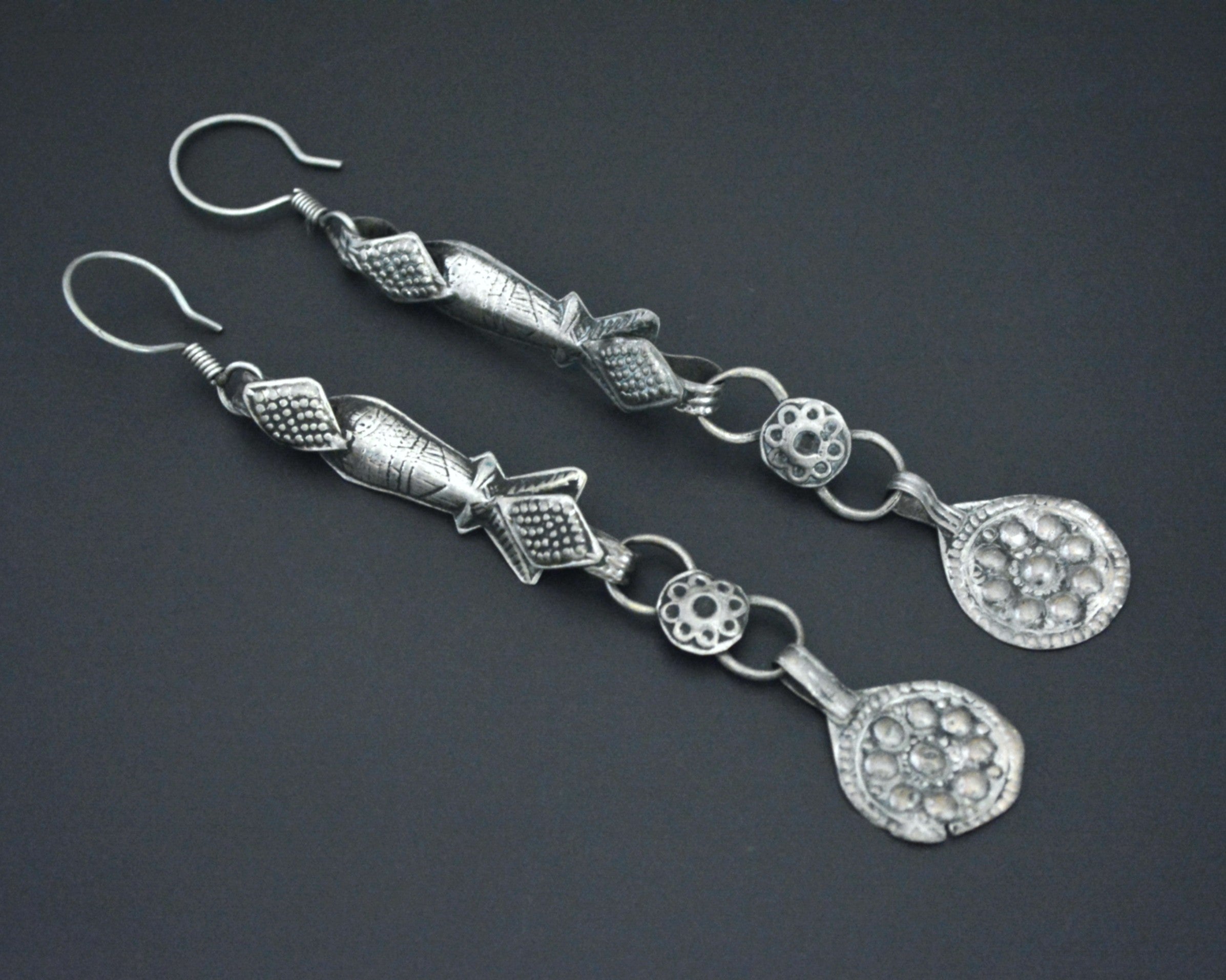 Very Long Afghani Fish Dangle Earrings