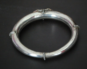 Large Indian Silver Bracelet with Lapis Lazuli