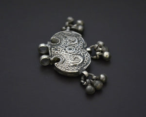 Rajasthani Silver Peacock Pendant with Bells