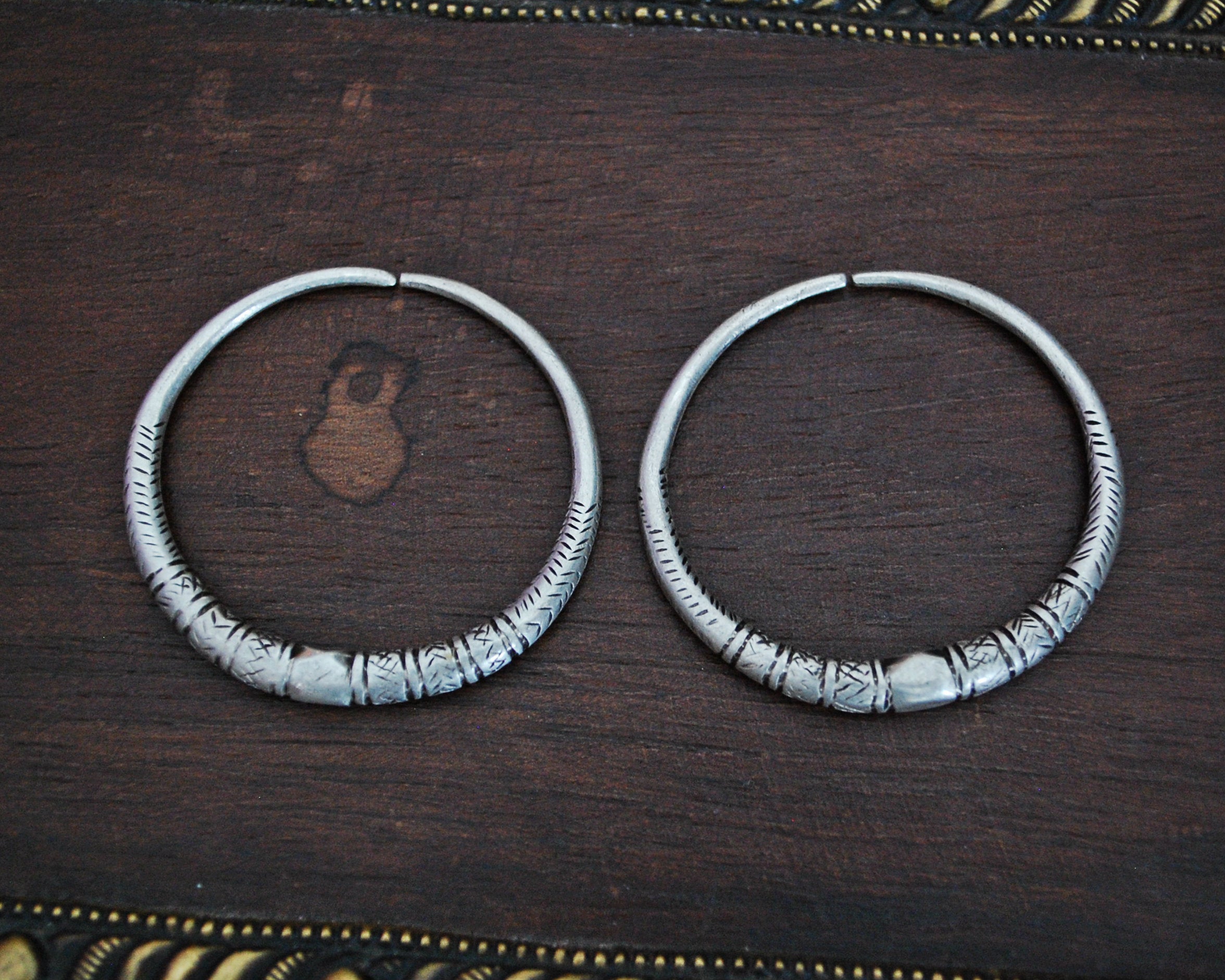 Tribal Afghani Hoop Earrings - LARGE