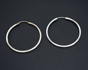 Large Sterling Silver Hoop Earrings