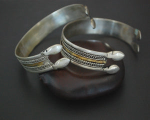 Pair Turkmen Gilded Cuff Bracelets