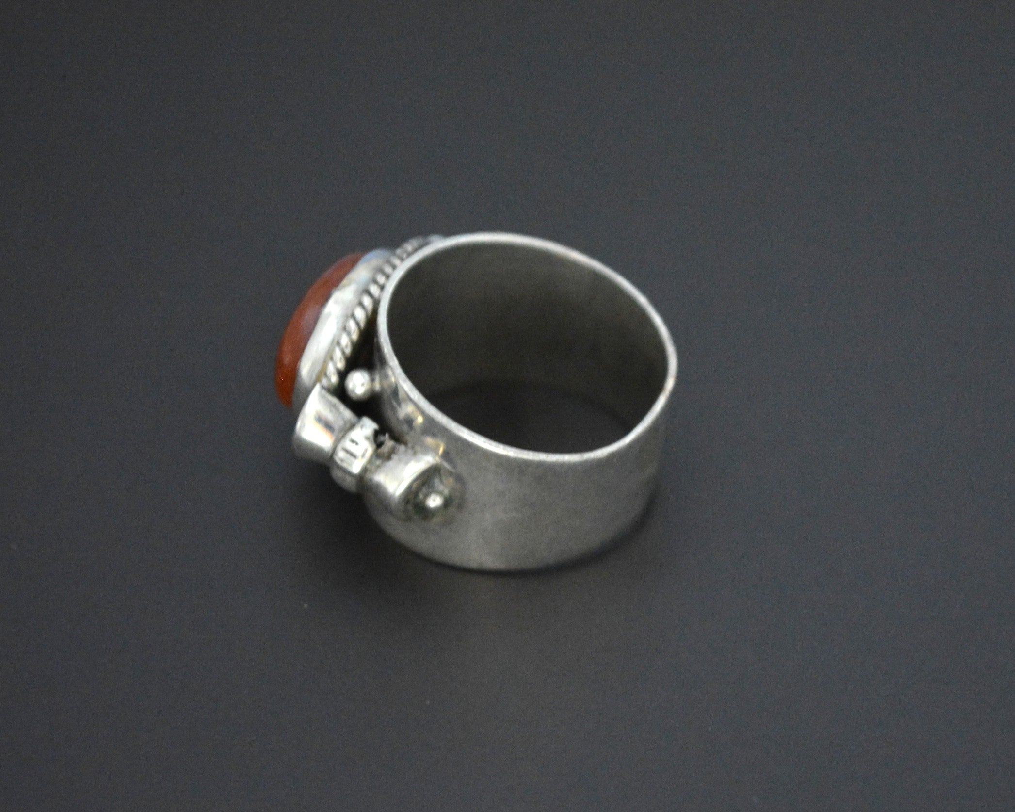 Big Sparkling Sun Star Stone Ring  - Size 8
