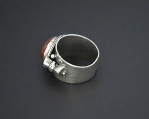 Big Sparkling Sun Star Stone Ring  - Size 8