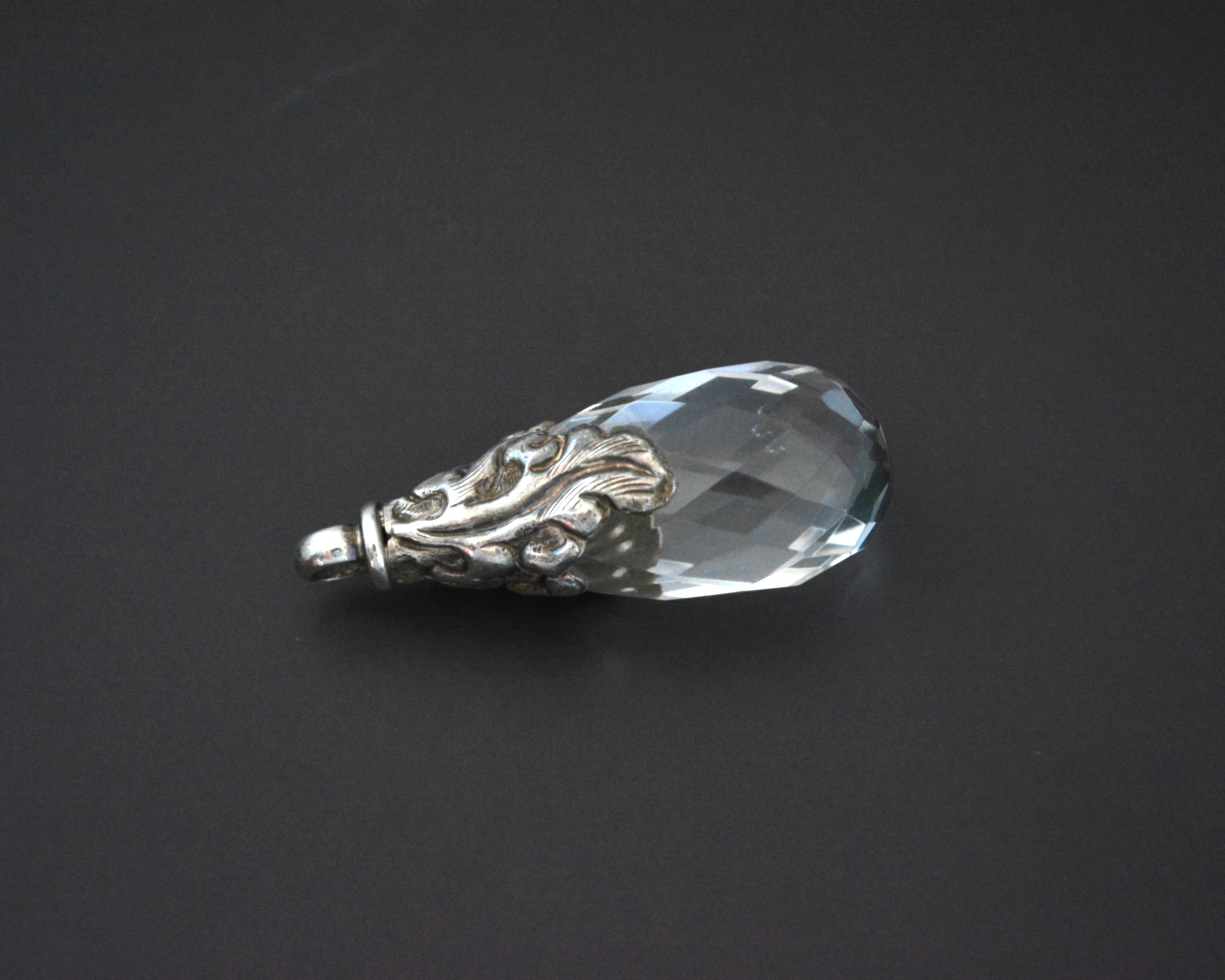 Himalayan Crystal Quartz Pendant with Repoussee Cap