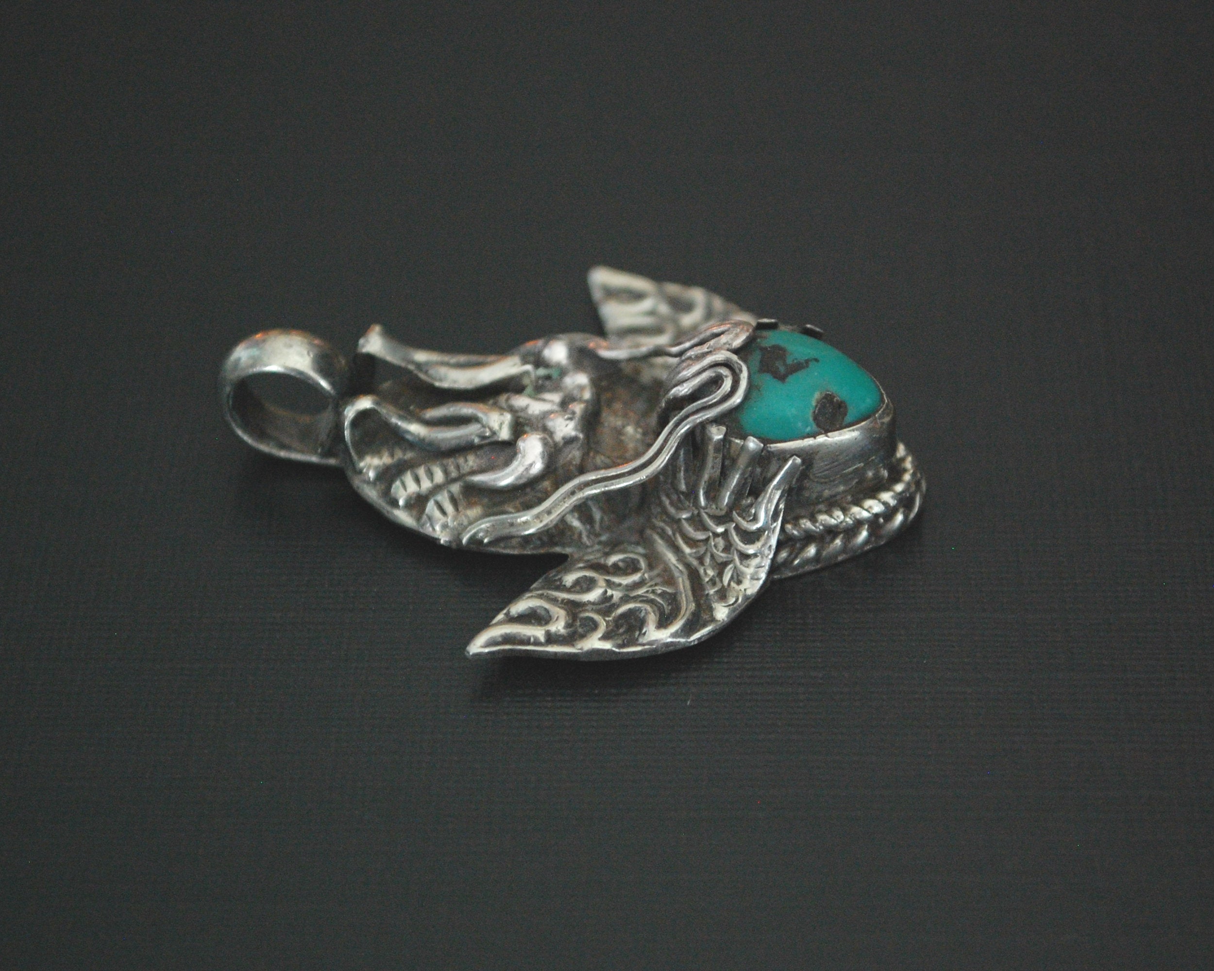 Nepali Turquoise Dragon Pendant