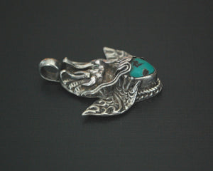Nepali Turquoise Dragon Pendant