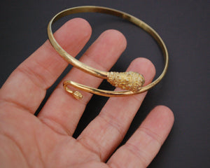 Vintage Gilded Lion Head Bracelet or Upper Arm Bracelet