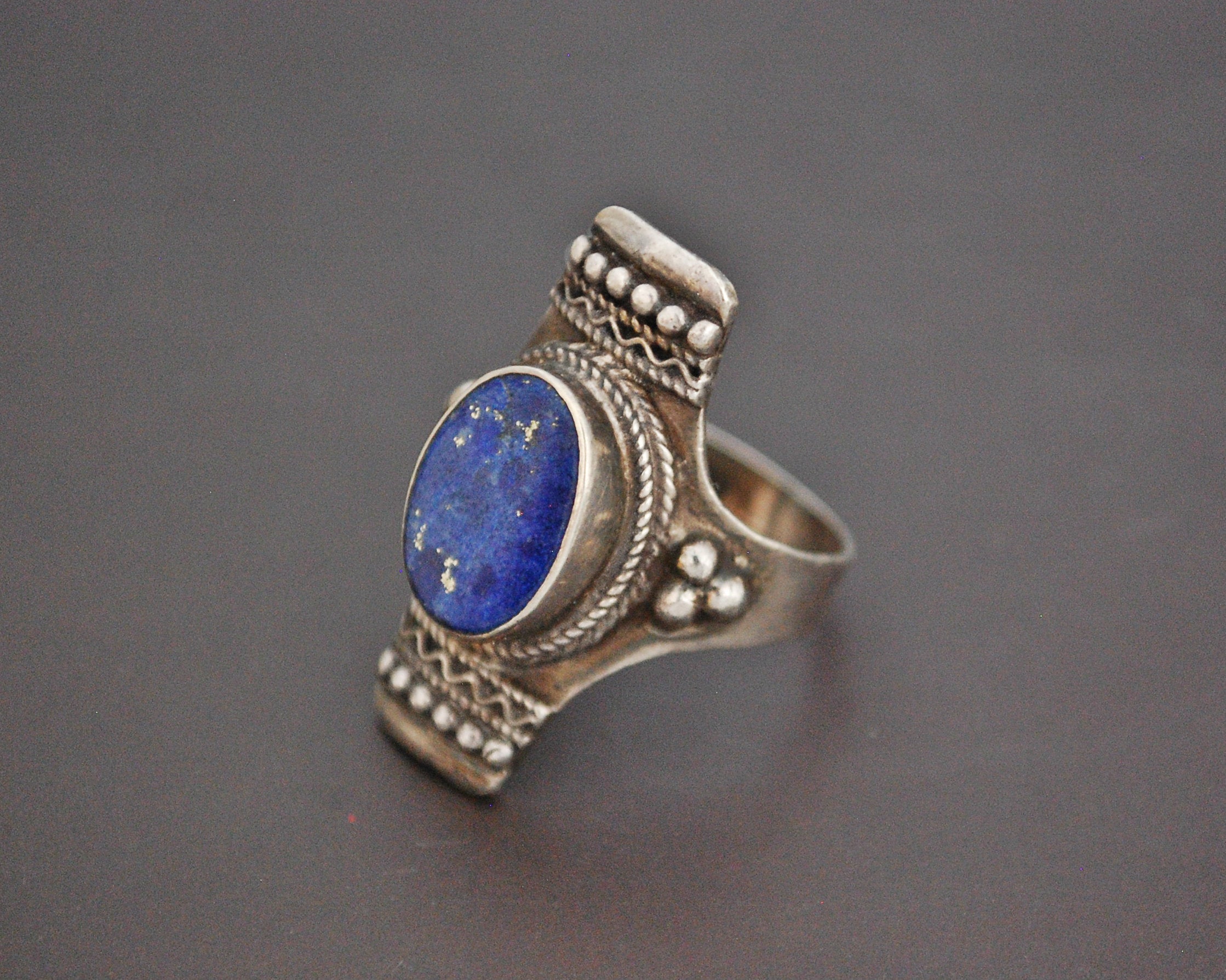 Ethnic Lapis Lazuli Ring from India - Size 8.5