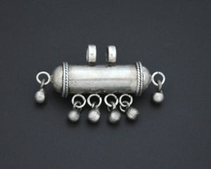 Rajasthani Silver Taviz Pendant with Bells