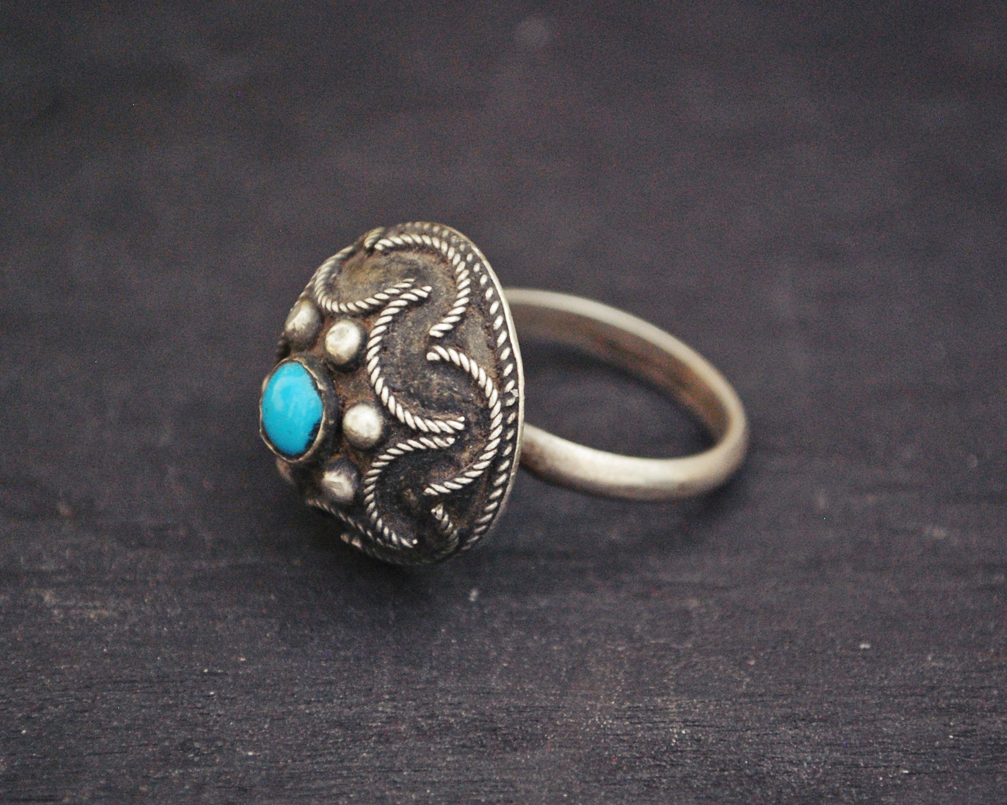 Ethnic Turquoise Ring - Size 7