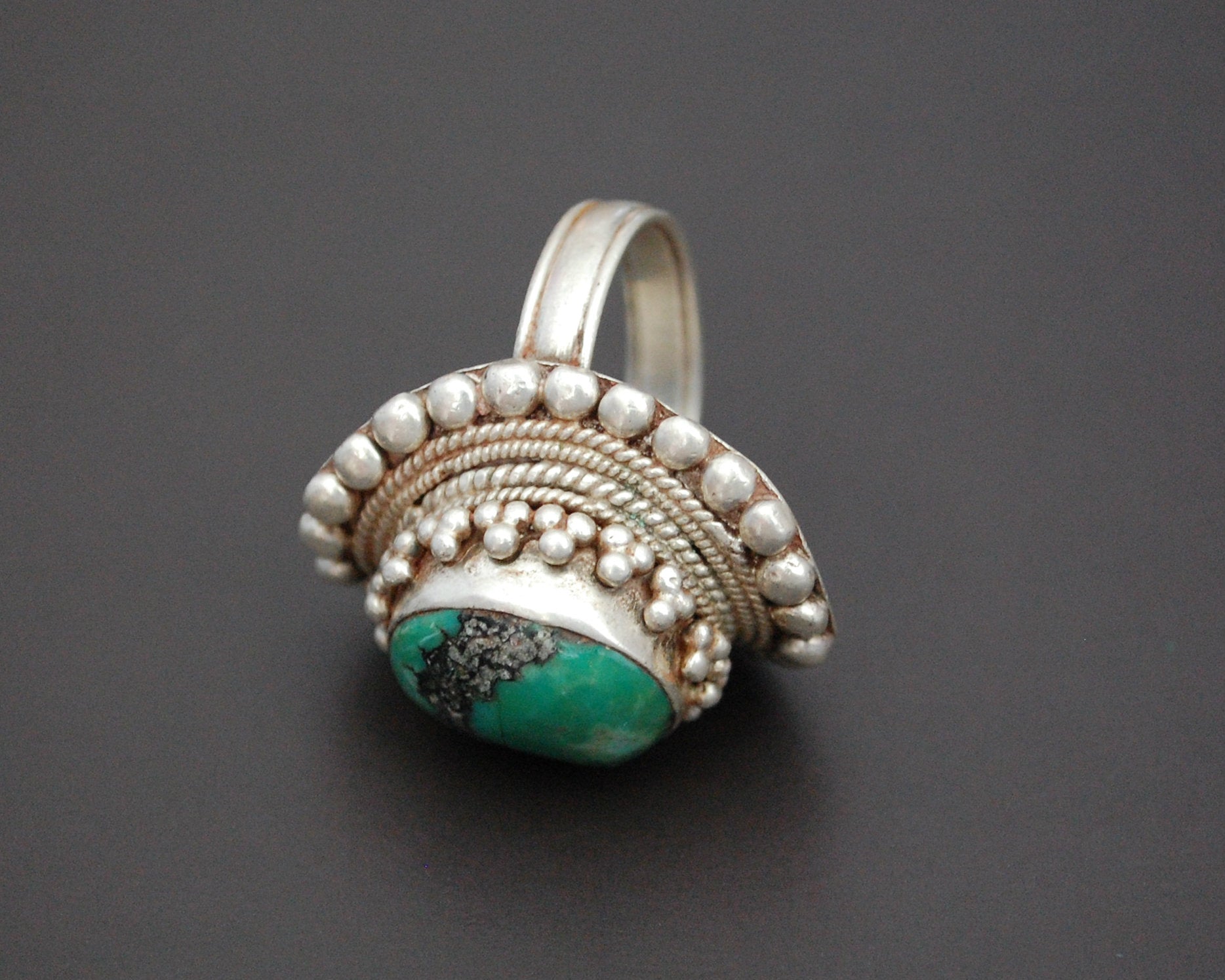 Large Nepali Turquoise Ring - Size 11