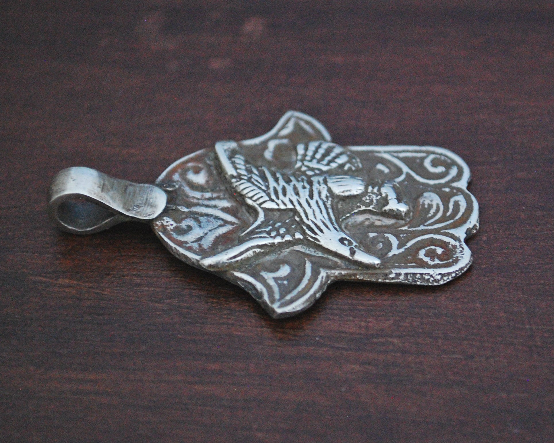 Old Berber Eagle Hamsa Pendant