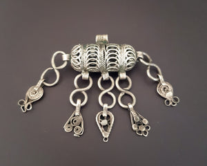 Yemeni Silver Hirz Pendant with Dangles