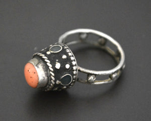 Old Afghani Coral Ring - Size 6