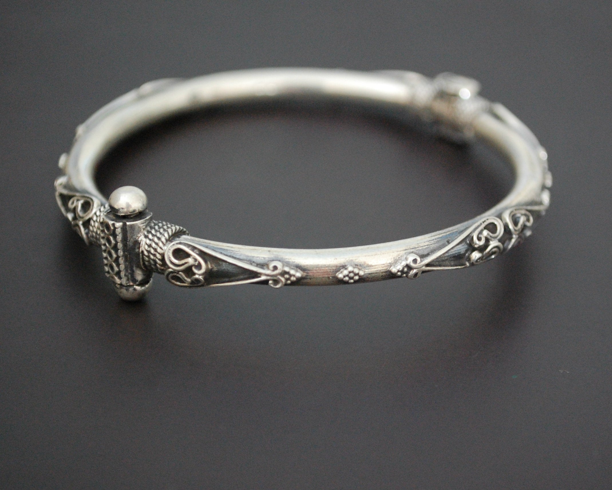 Indian Hinged Silver Bracelet