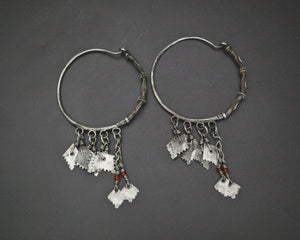 Afghani Hoop Earrings with Tassels - LARGE