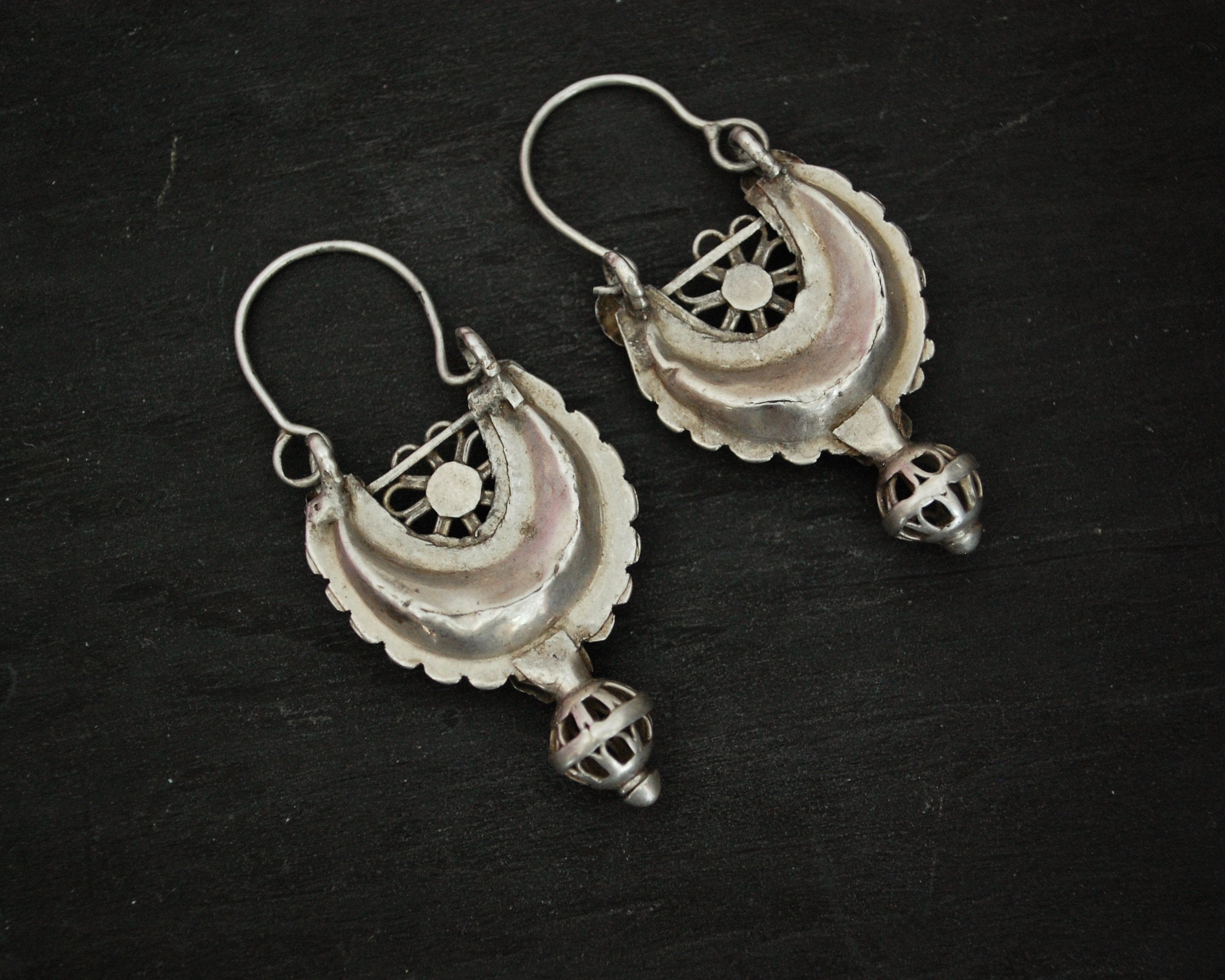 Antique Afghani Earrings with Glass Stones