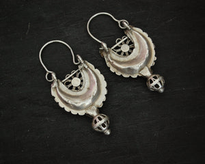 Antique Afghani Earrings with Glass Stones