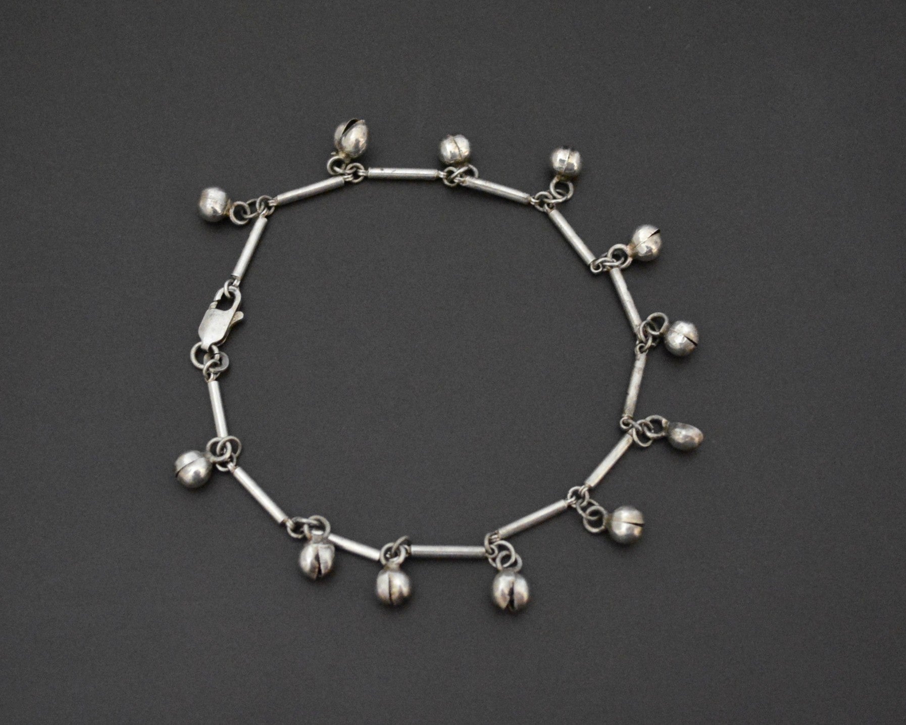 Ethnic Silver Bracelet or Anklet with Bells