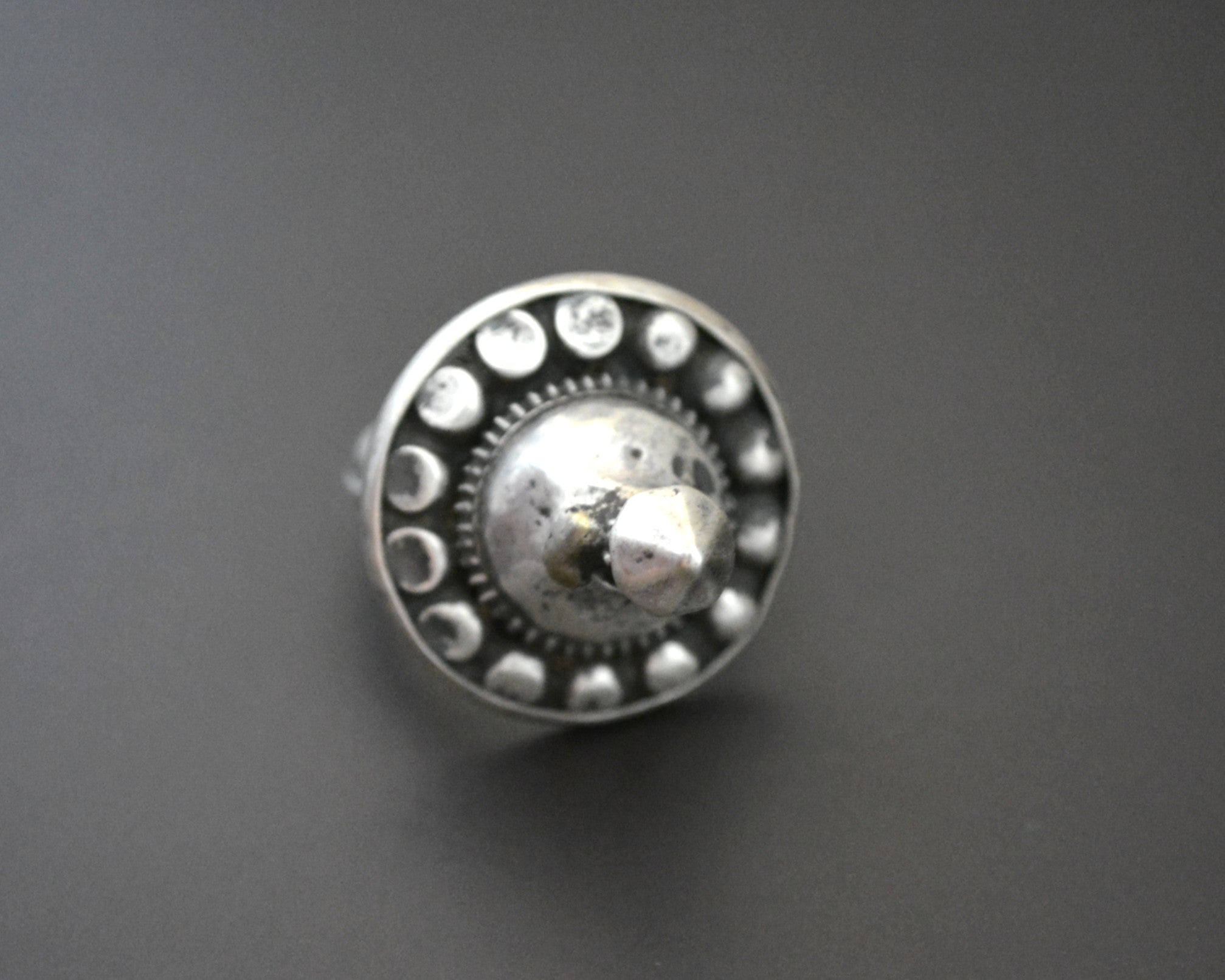 Rajasthani Silver Spike Ring - Size 8
