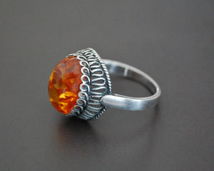 Ethnic Amber Ring - Size 7.5