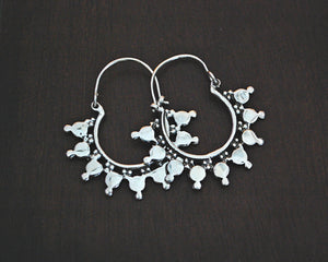 Ethnic Hoop Earrings - Sterling Silver