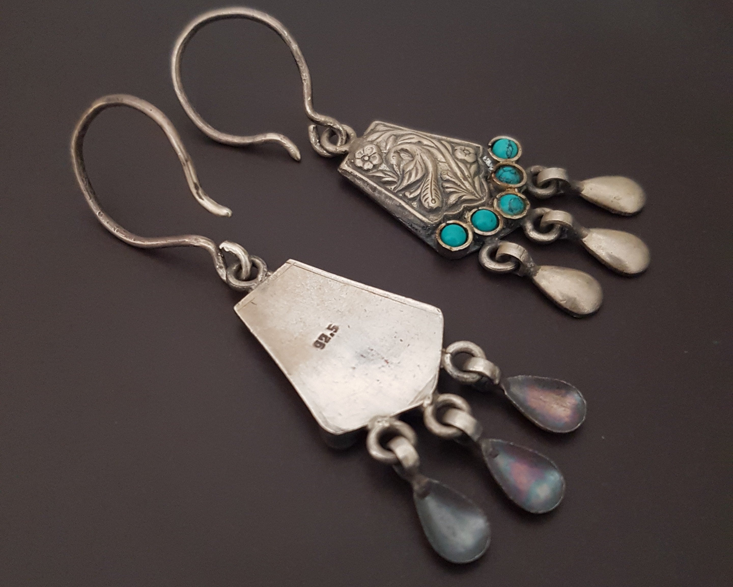 Rajasthani Turquoise Earrings with Dangles