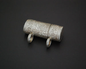 Openable Silver Box Amulet Pendant with Deer and Flowers